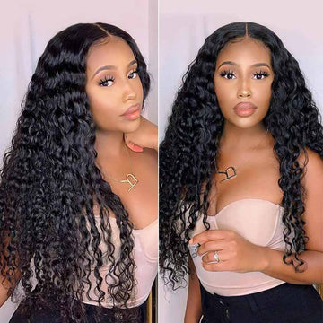 Peruvian Deep Wavy Pre Plucked Lace Front Human Hair Wigs-6